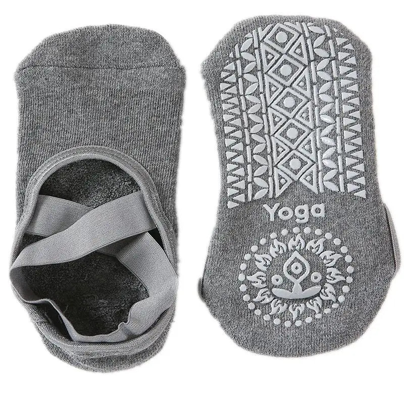 Bandage Yoga Pilates Socks for Women Ballet Dance Cotton Socks Anti-slip Woman Sport Sock Gym Workout Slipper Running Grip Sock Peaceful Pleasures Health and Wellness