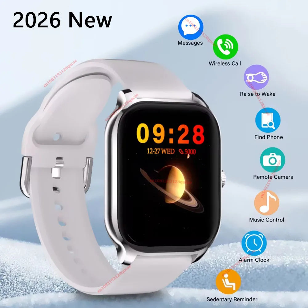 H9 Smart Watch Men Women Sports Fitness Tracker 2.01 HD Screen Bluetooth Talking Blood Pressure Smart Watch For Android IOS Ma27 Peaceful Pleasures Health and Wellness Silver