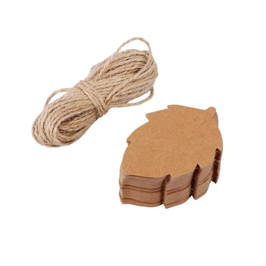 Kraft Paper Hang Tags Maple & Leaf Shape – 100 Blank Gift Labels Kraft Paper Hang Tags Oasis Select
