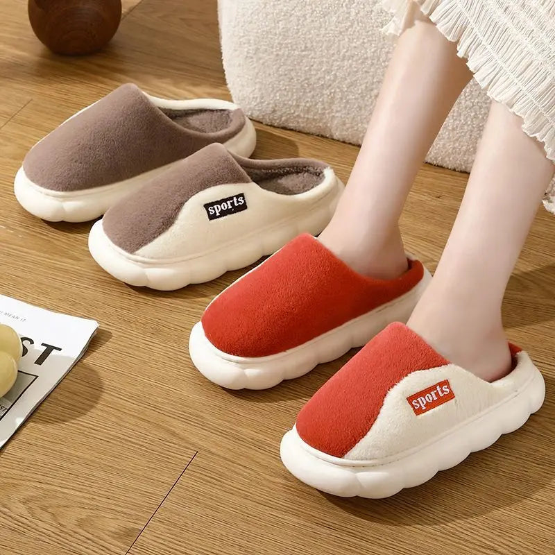 Winter Plush Fur Slippers – Non-Slip Indoor House Shoes Men & Women