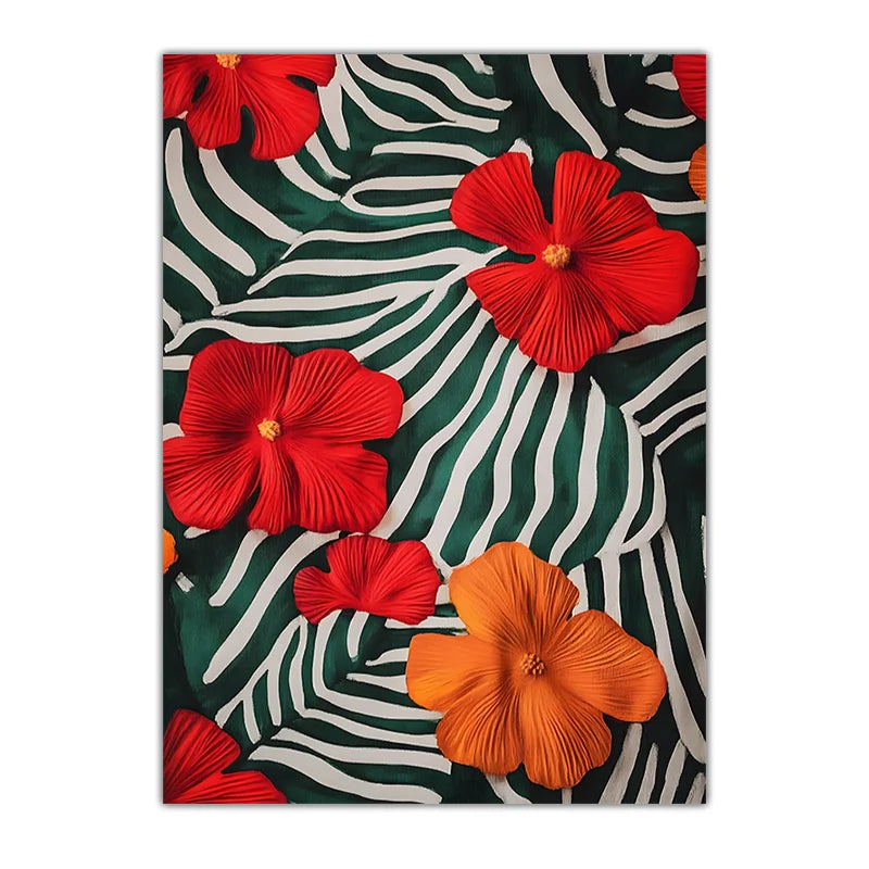 Boho Tropical Botanical Canvas Wall Art | Jungle Leaf Print Botanical Canvas Print Peaceful Pleasures Health and Wellness