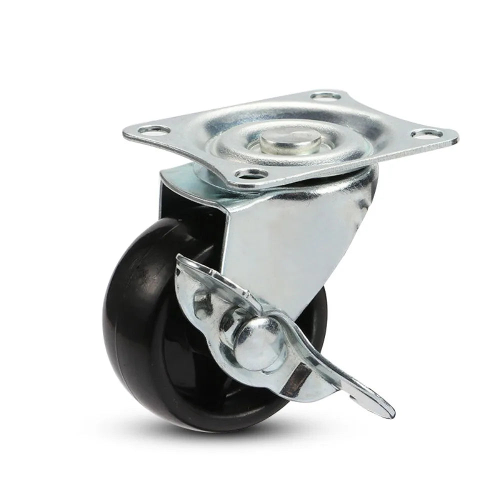 4-Pack PVC Swivel Furniture Casters with Brake – 1"/1.25"/2"