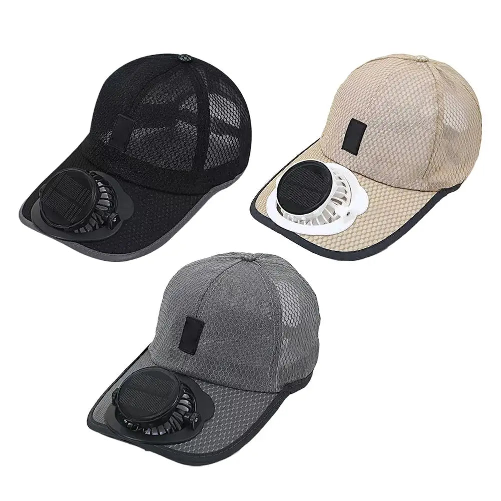 Solar Fan Hat – UV Protection Mesh Cap | Outdoor Cooling
