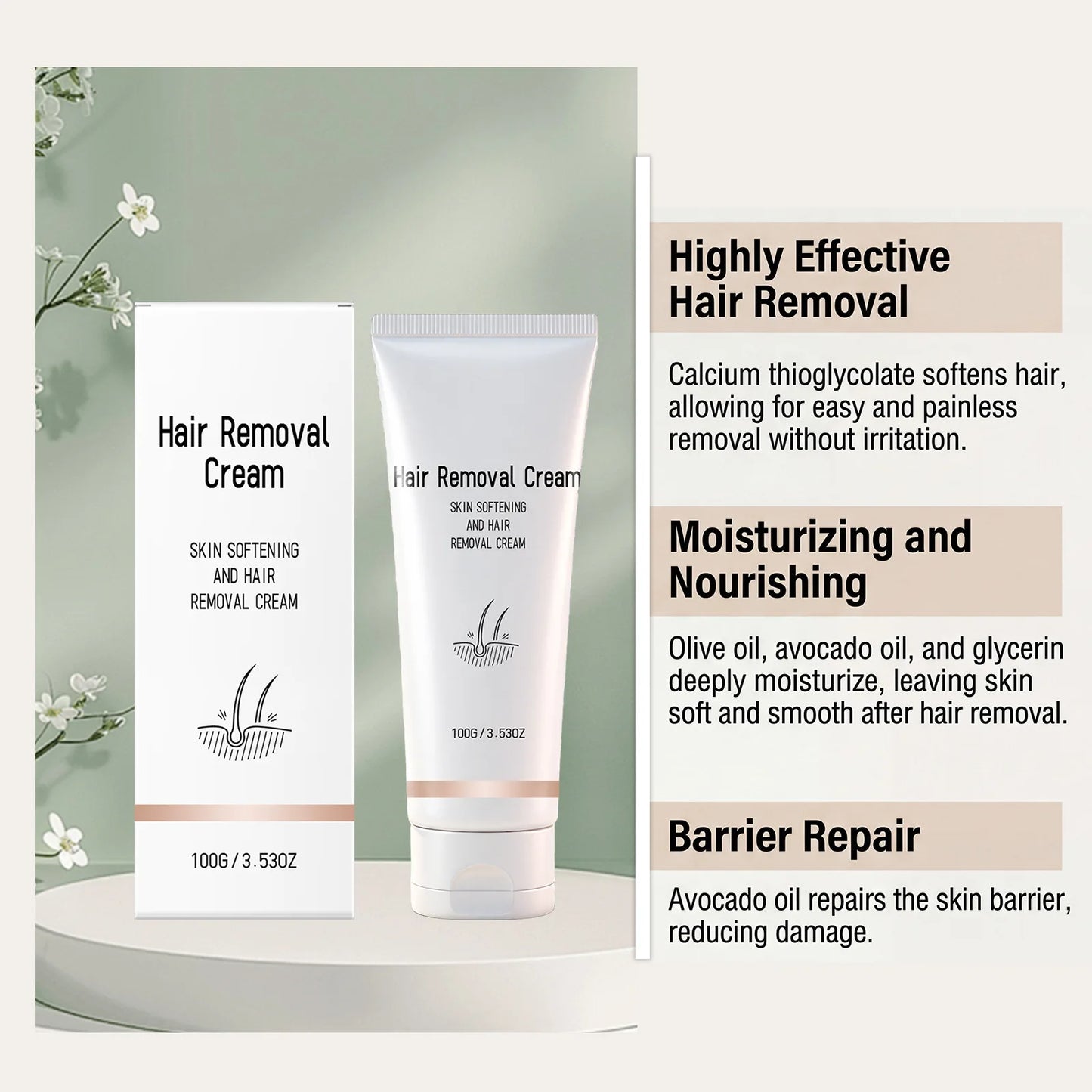 Gentle Painless Hair Removal Cream for Smooth Skin Peaceful Pleasures Health and Wellness