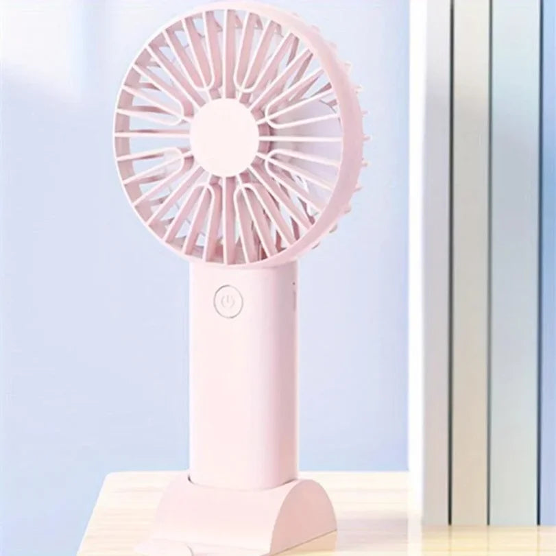 Rechargeable Handheld Mini Fan 3-Speed USB Fan + Phone Holder