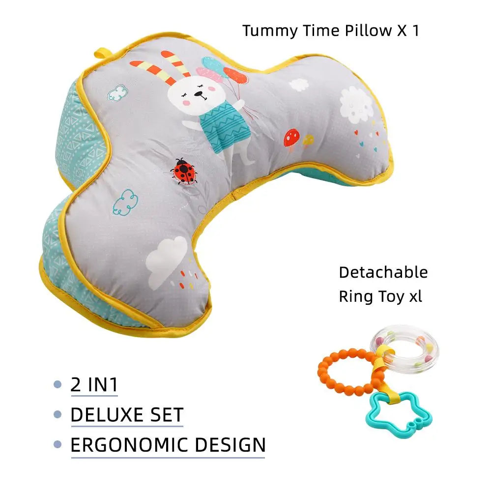 Baby Pillow Tummy Time Toy Lying Pillow High Contrast Baby Sensory Toy Double-Sided Pillows Training Gifts Birthday Head-up Peaceful Pleasures Health and Wellness