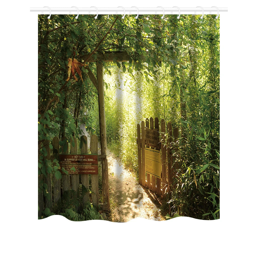 180-230cm Shower Curtains Waterproof Heavy Duty Thick Fabric Bath Curtain for Hotel Bathroom Bathtub Solid White Private Cover Peaceful Pleasures Health and Wellness Printed style A 180x180cm