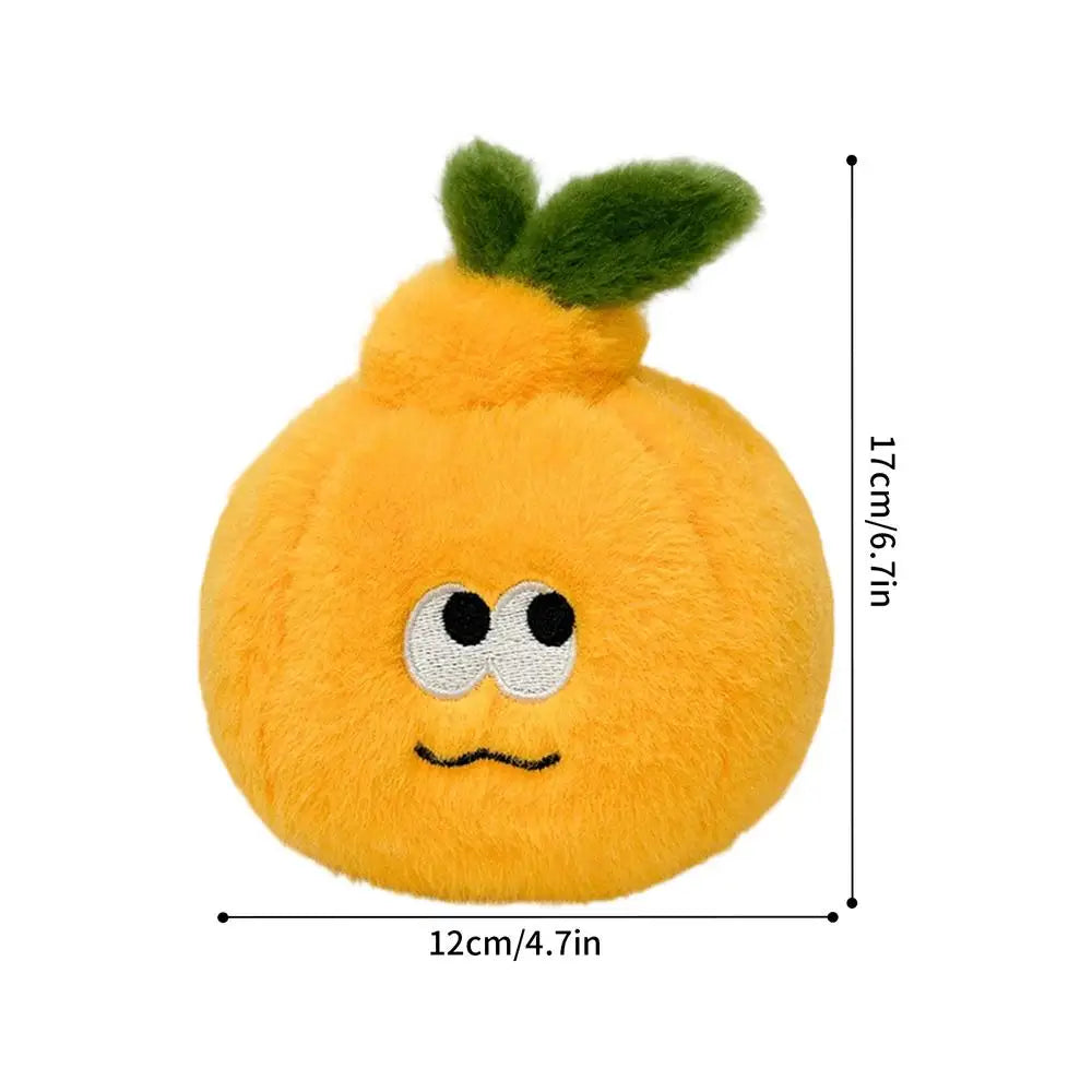 Peelable Orange Plush Keychain | Cute Fruit Bag Charm with Worm