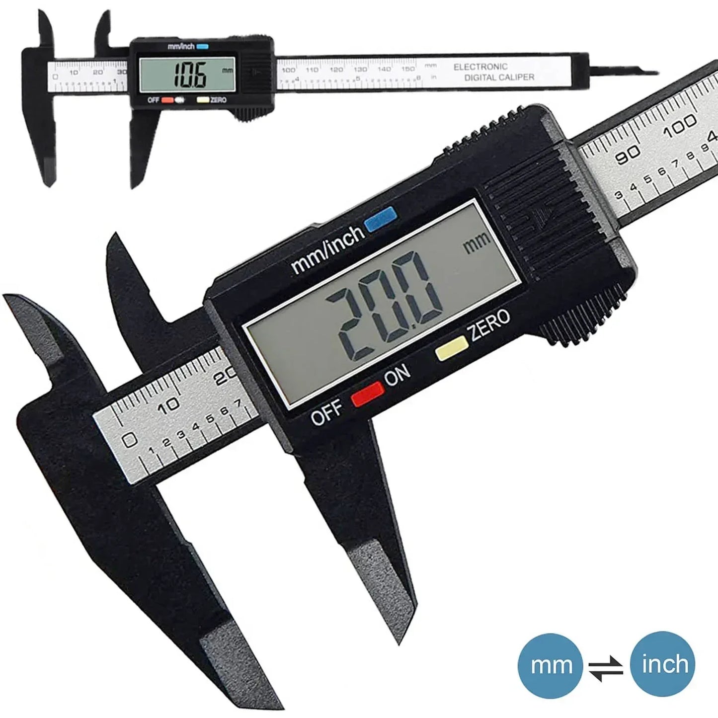 150mm 100mm Electronic Digital Caliper Carbon Fiber Dial Vernier Caliper Gauge Micrometer Measuring Tool Digital Ruler Peaceful Pleasures Health and Wellness