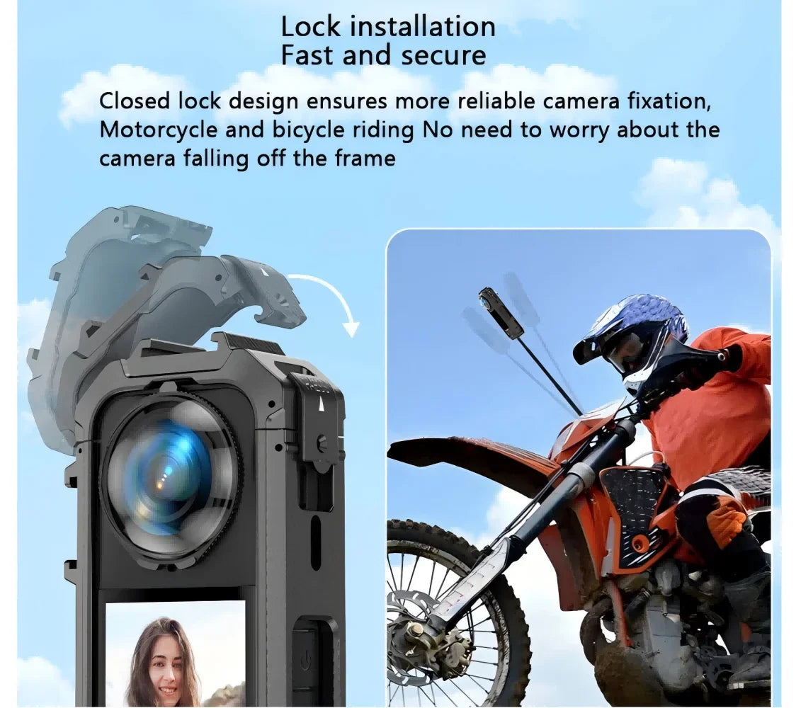 PC Cage Frame for Insta360 X5 | Cold Shoe Quick Release
