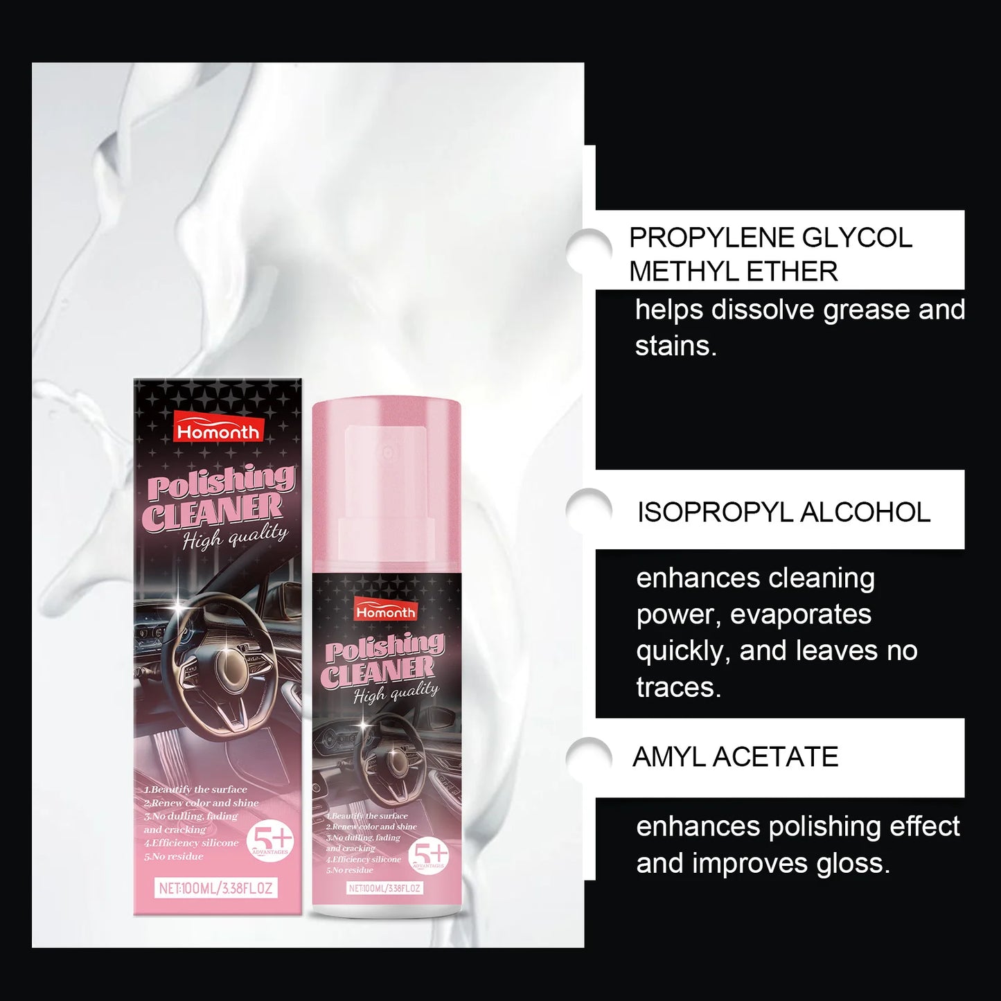 Car Interior Detailer Spray – Leather & Dashboard Polish