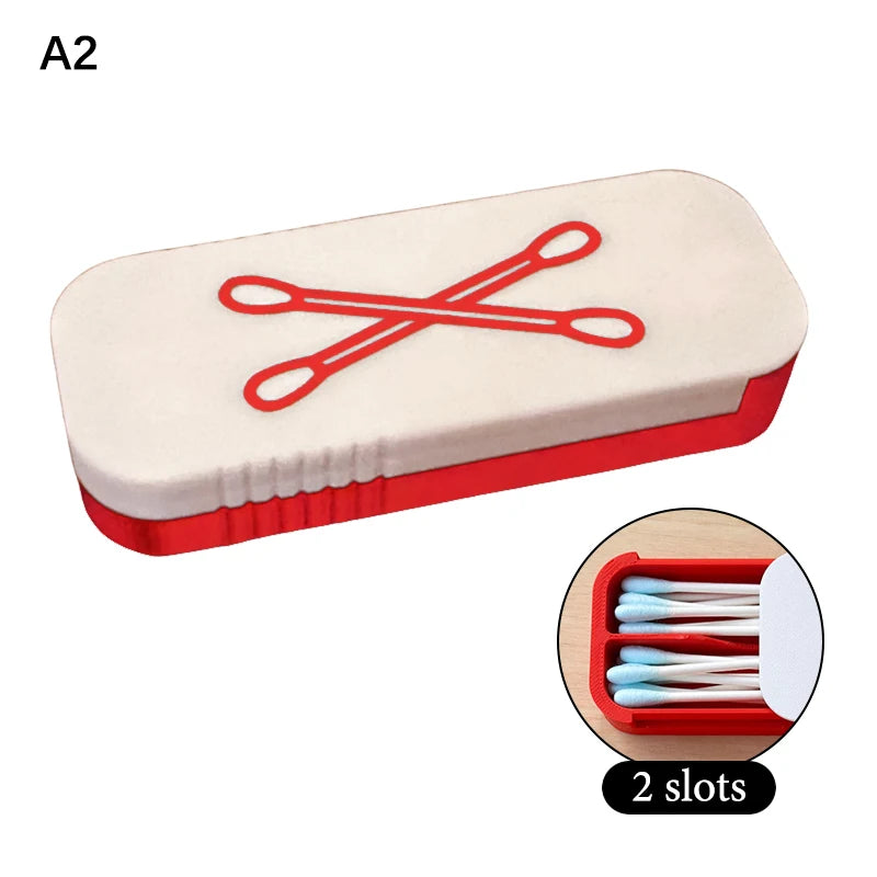 Mini Sliding Cotton Swab Storage Box – Dustproof Travel Case Swab Storage Case Peaceful Pleasures Health and Wellness A2