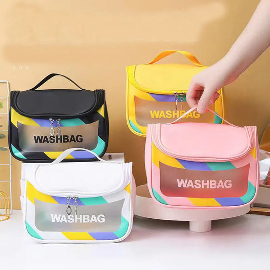 Large Travel Makeup Bag – PU Leather Cosmetic Organizer w/ Handle Travel Cosmetic Bag Peaceful Pleasures Health and Wellness