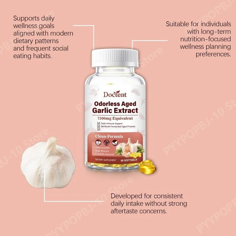 Odorless Aged Garlic Extract Softgels | 60ct Daily Supplement