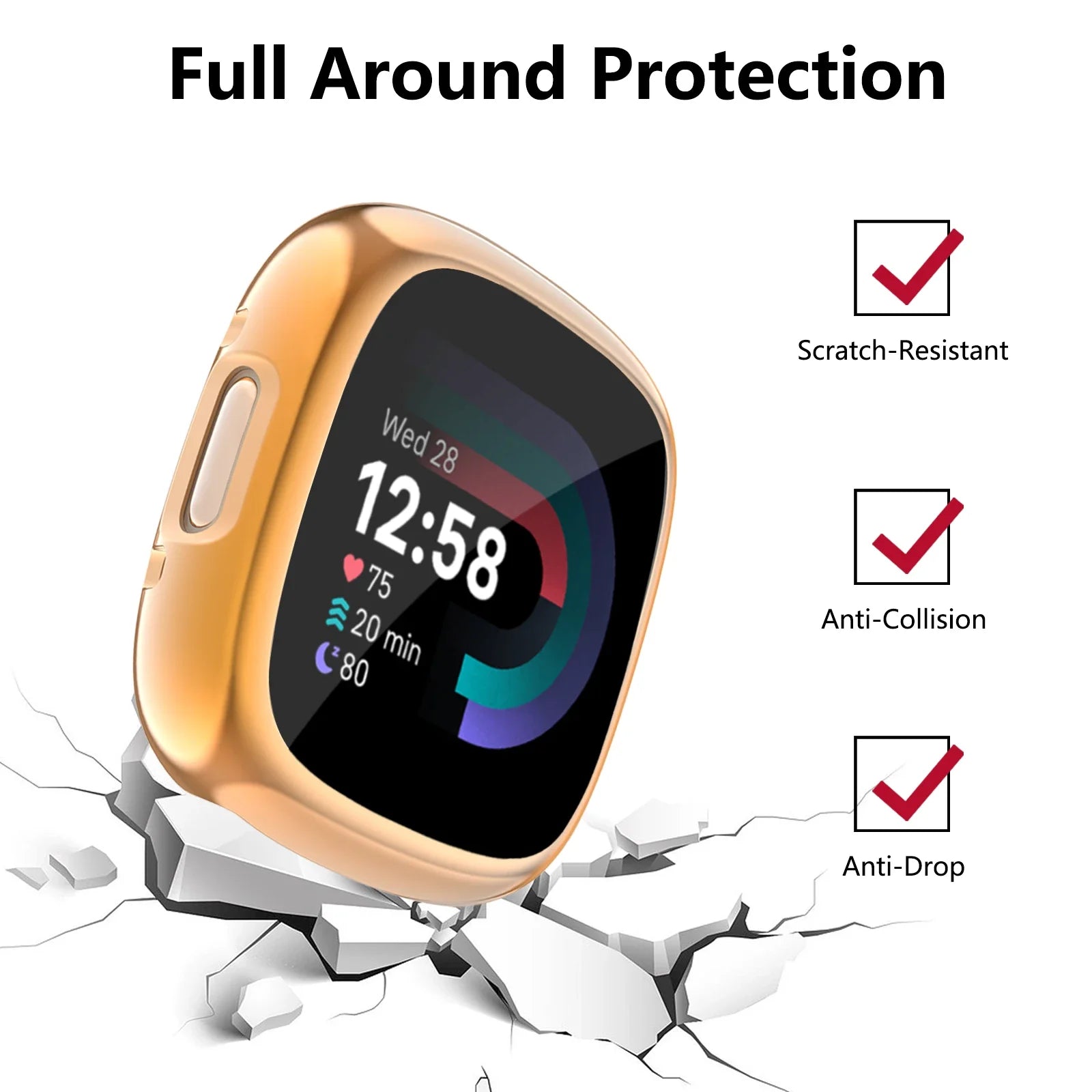 Screen Protector Case For Fitbit Versa 3, Soft TPU Screen Protector For Fitbit Versa 3 Protective Cover Shell. Peaceful Pleasures Health and Wellness