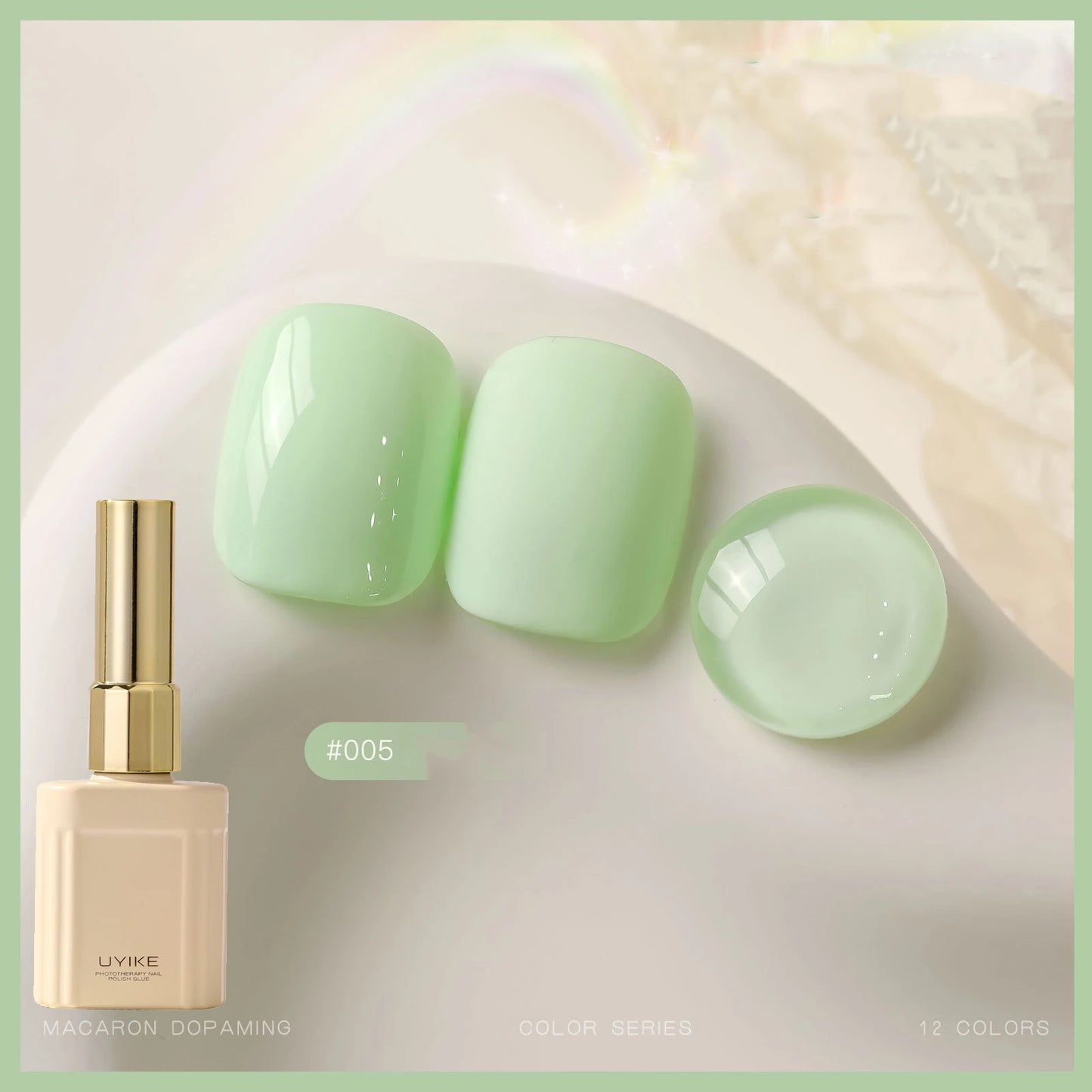 12-Color Macaron Gel Nail Polish Set – Pastel Jelly UV LED 15ml