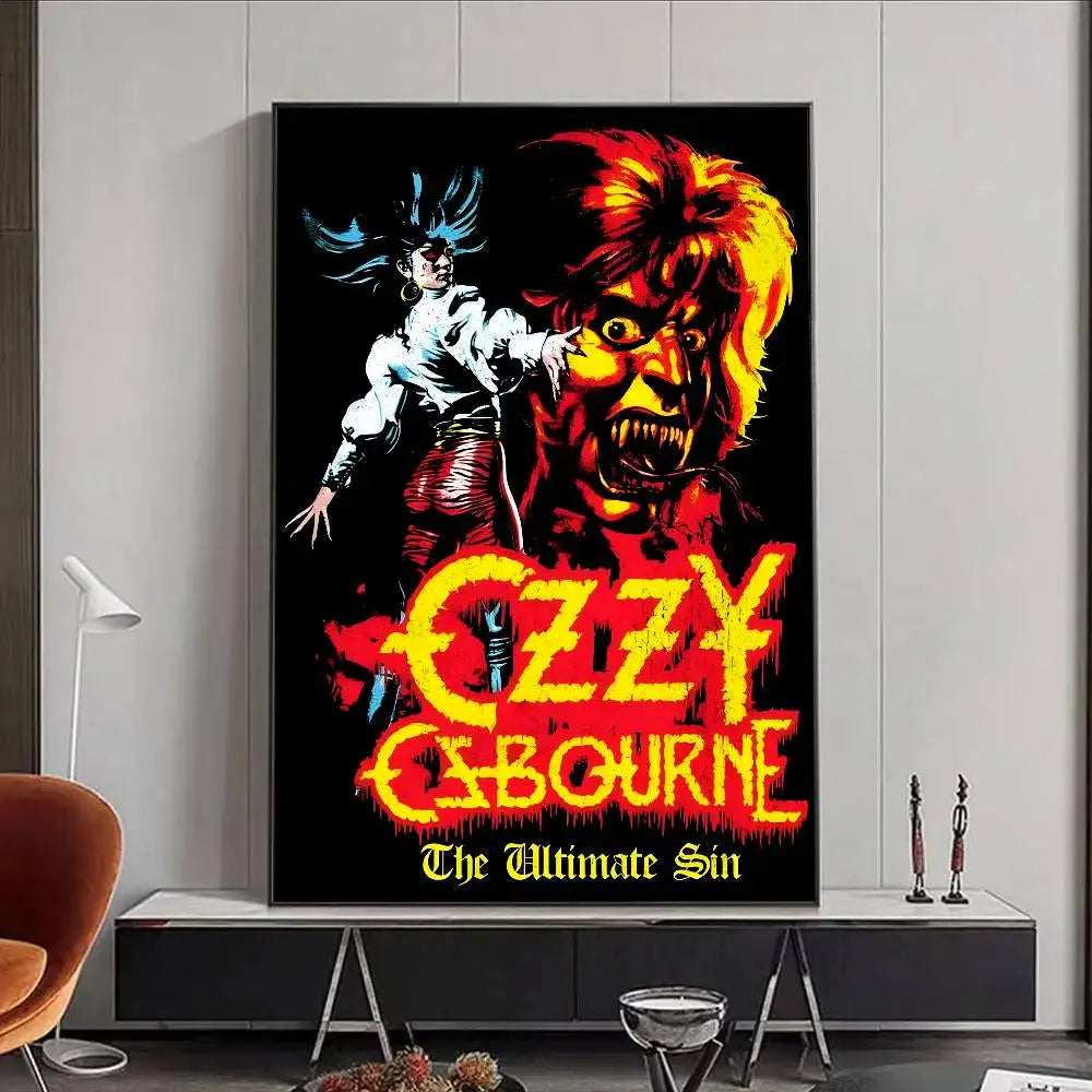 Ozzy Osbourne HD Wall Poster | Waterproof PVC Music Decor Music Wall Poster Peaceful Pleasures Health and Wellness z8 30X40cmNoframe