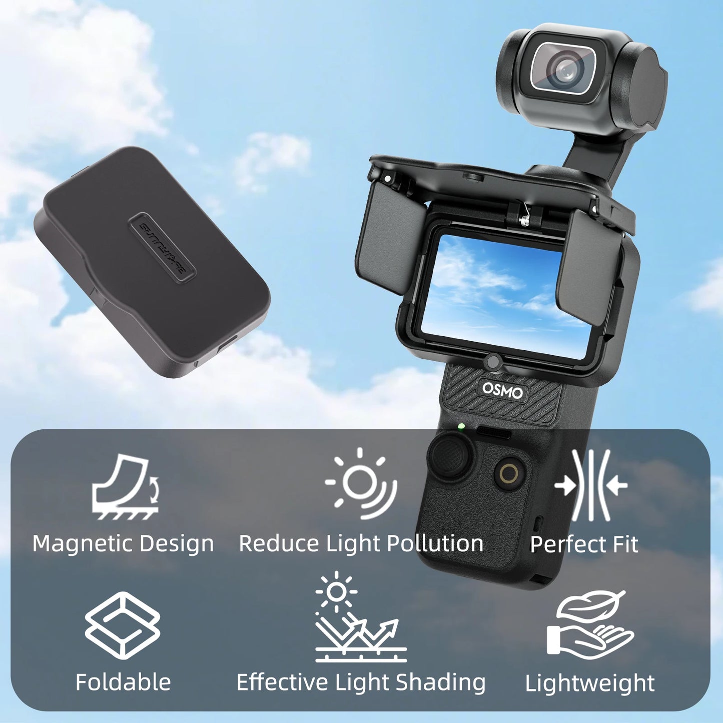 Magnetic Screen Hood for DJI Pocket 4 Pro/4/3 Anti-Glare Cover