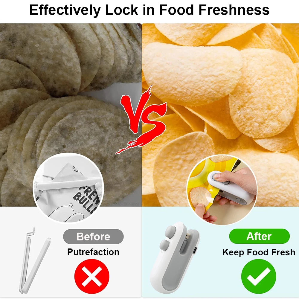 Mini Heat Bag Sealing Machine Portable Plastic Bag Sealer Handheld Mini Heat Sealer Food Packaging Plastic Bag Sealing Machine Peaceful Pleasures Health and Wellness