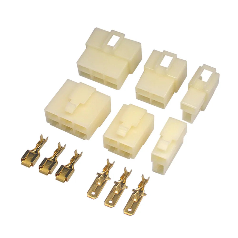 10pcs 6.3mm 1/2/3/4/6/9 Pin Automotive 6.3 Electrical Wire Connector Male Female Cable Terminal Plug Kits for Ebike Car Peaceful Pleasures Health and Wellness