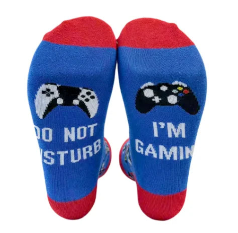 2pairs /Do Not Disturb Gaming Funny Socks for Men Women Teen Boys-Easter Fathers Birthday Christmas Gifts Stocking ,чулки, Peaceful Pleasures Health and Wellness Game socks 4 free size