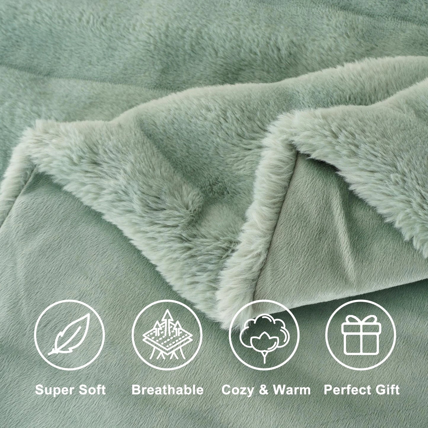 Battilo Faux Fur Throw Blanket ,Faux Rabbit Fur Blanket ,Fluffy Plush Thick Blankets for Bed Sofa,Soft Cozy Fuzzy Mink Blanket Peaceful Pleasures Health and Wellness