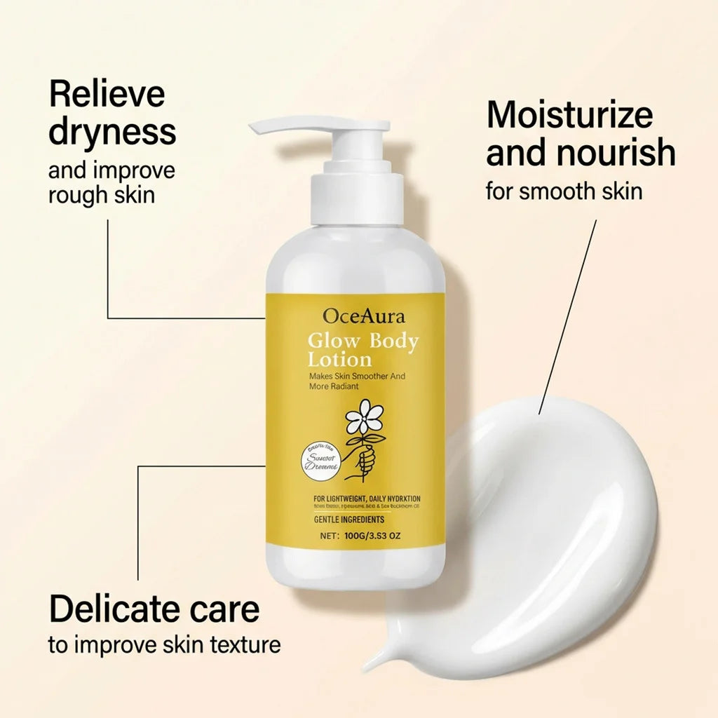 Glowing Body Lotion Rejuvenation Hydrating Firming Brightening Smoothing Even Skin Tone Improve Roughness Soothing Body Lotion Peaceful Pleasures Health and Wellness