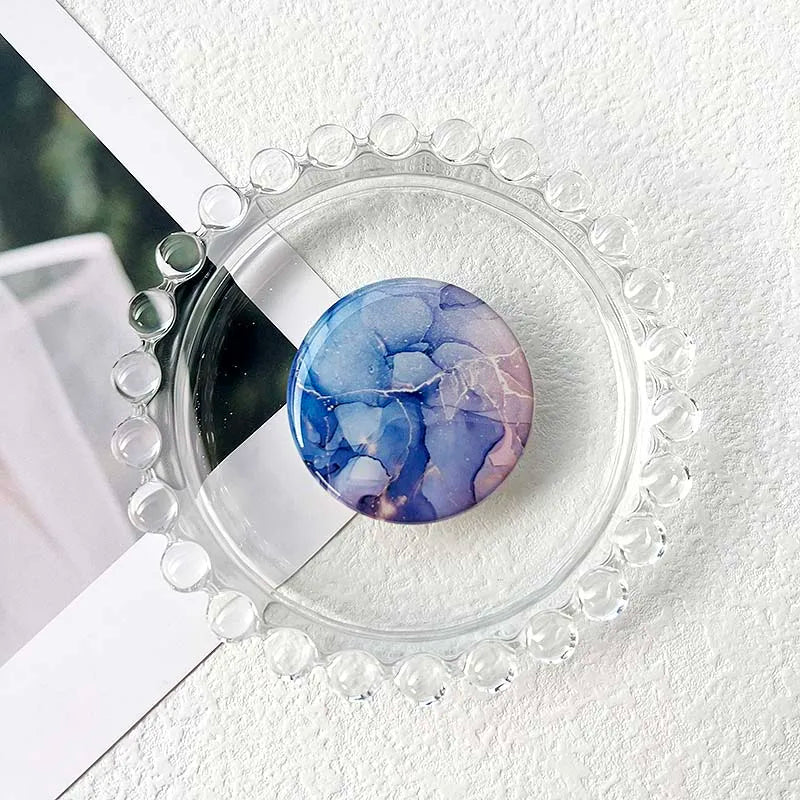 Socket Grip Tok Acrylic Glue Material High Quality Transparent Folding Stand Marble Pattern Phone Holder Foldable phone grip Peaceful Pleasures Health and Wellness P193-16