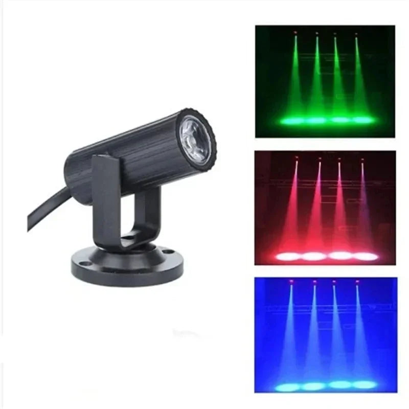 RGB LED Stage Spotlight 1W 360° Party Disco Flash Light