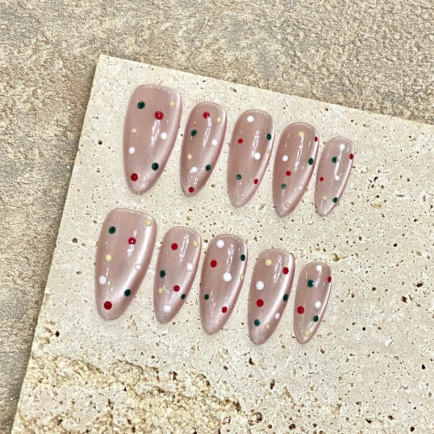 Handmade Press on Nails Purple Cat Eye Almond False Nails Fashion Cat Eye Fake Nail Tips Women Wearable Detchable Manicure Set Peaceful Pleasures Health and Wellness L 3