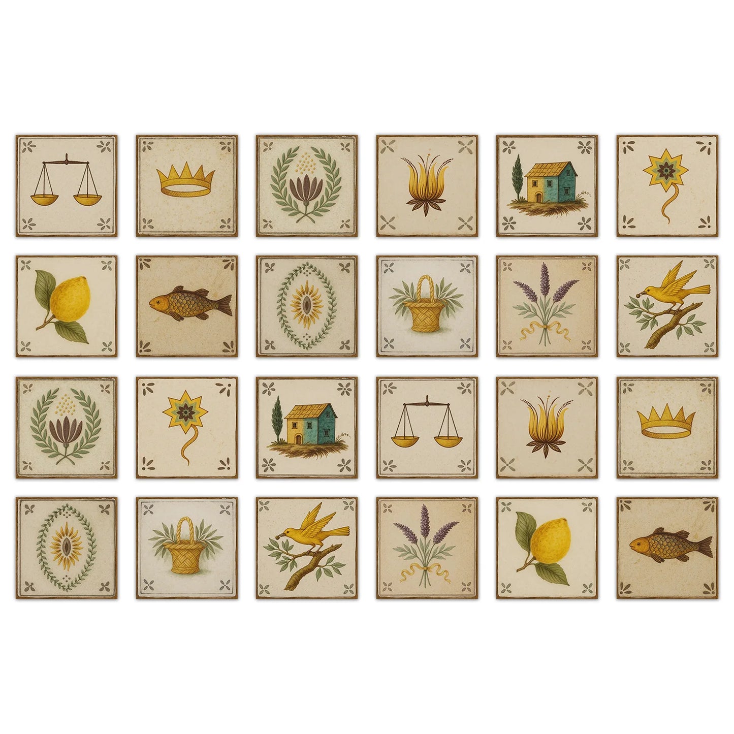 24 pieces European style flower tiles wall stickers Self-adhesive kitchen bathroom decorative ceramic tiles stickers glossy crys Peaceful Pleasures Health and Wellness NHZ63 10X10cm 24PCS