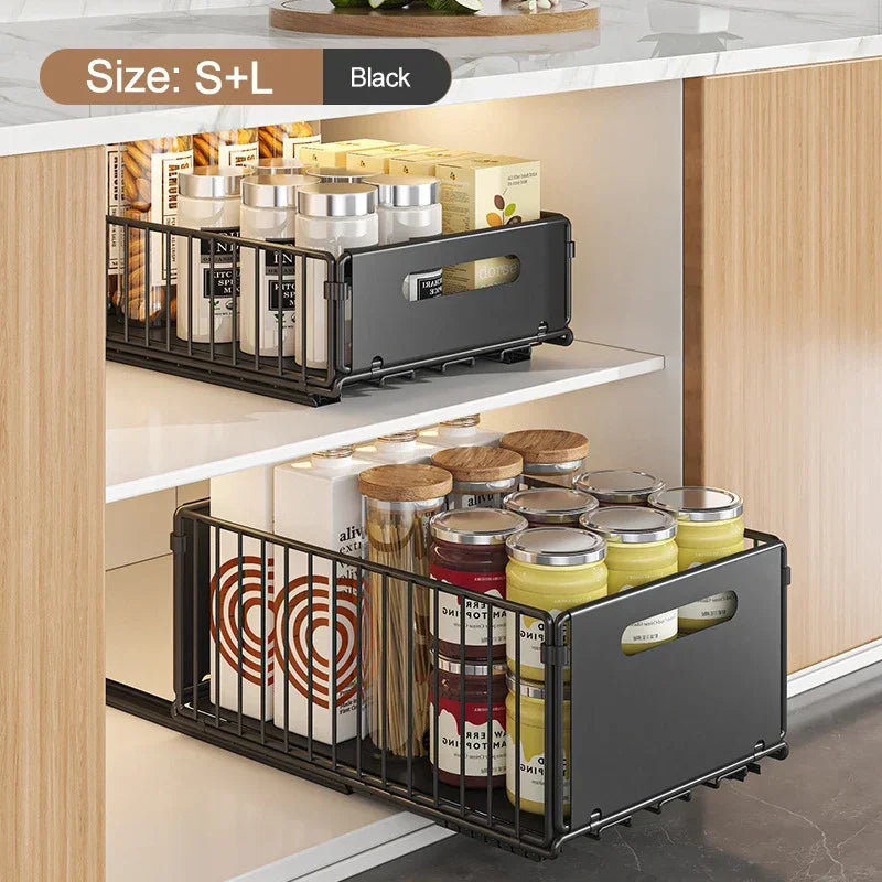 Pull Out Cabinet Organizer | Kitchen Slide-Out Storage Rack