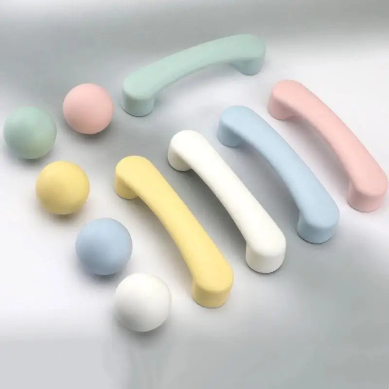 1pc Children's Furniture Handles Nordic Ceramic Children Room Cabinet Handles Macaron Colorful Round Drawer Knobs And Pulls Peaceful Pleasures Health and Wellness