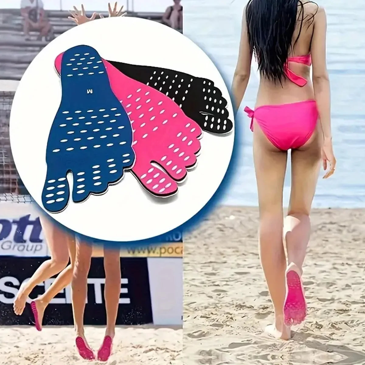 RooRuns Disposable Self-Adhesive Beach Foot Pads | 1 Pair