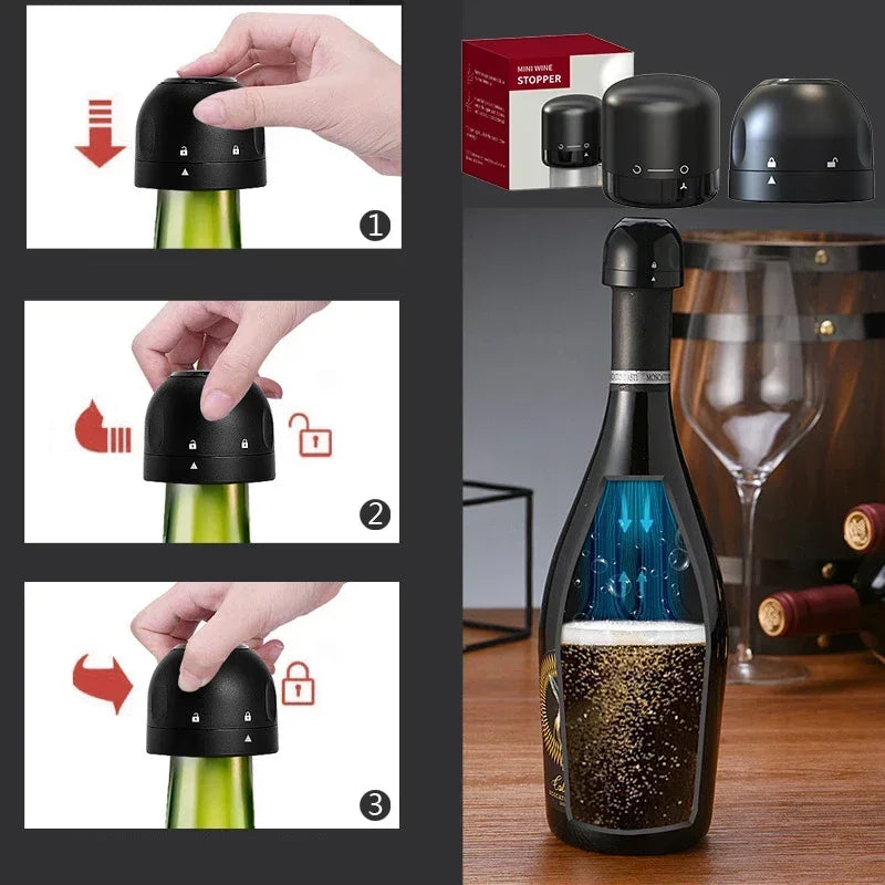 Champagne & Wine Bottle Stopper | Silicone Vacuum Seal Cork