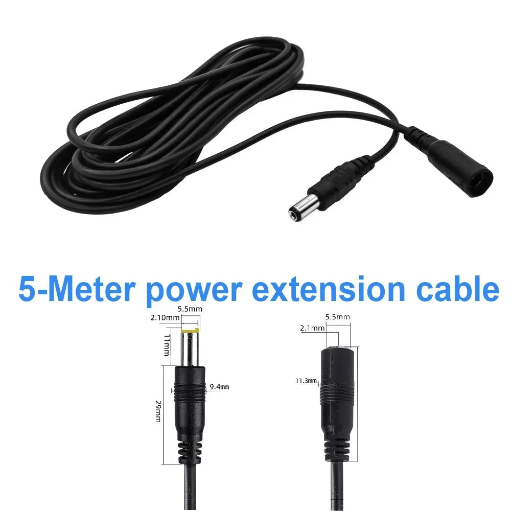 5M 10M DC12V Power Extension Cable 5.5mm*2.1mm Connector Male To Female For LED Lamp CCTV Security Camera Black Power Cable Cord Peaceful Pleasures Health and Wellness