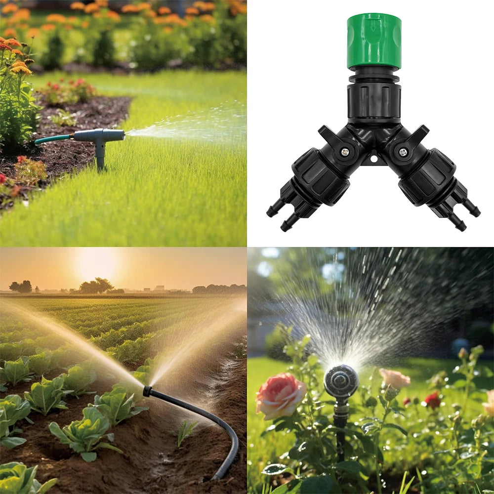 Drip Irrigation Tap Adapter 4-Way Splitter for Garden 1/4'' Hose Automatic Watering System Kit Bonsai Pot Plant Greenhouse Peaceful Pleasures Health and Wellness