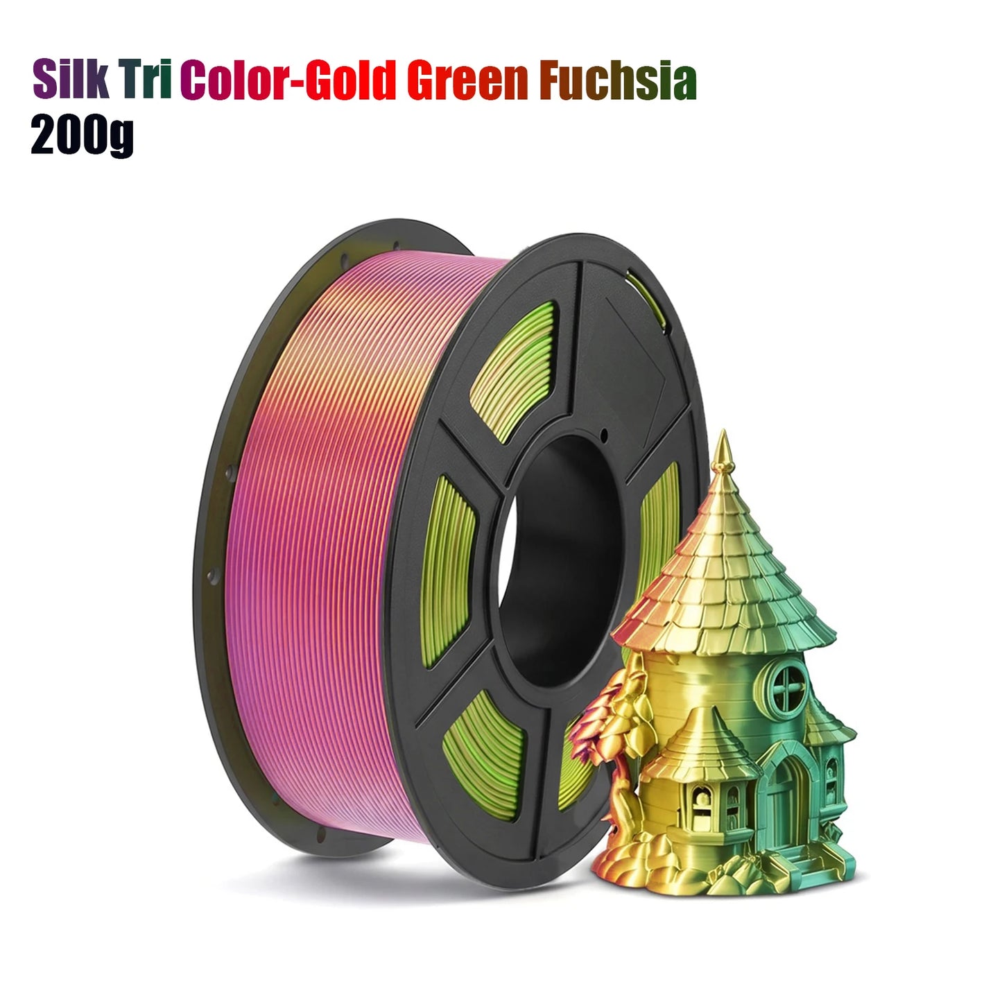 Silk Rainbow PLA Filament 1.75mm Triple Color | DINGSUN 3D