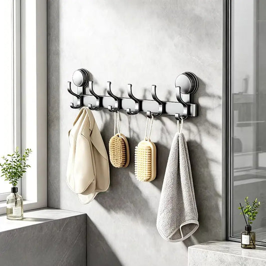 Aluminum Suction Cup Wall Hooks | Punch-Free Set of 8 Suction Cup Wall Hooks Peaceful Pleasures Health and Wellness