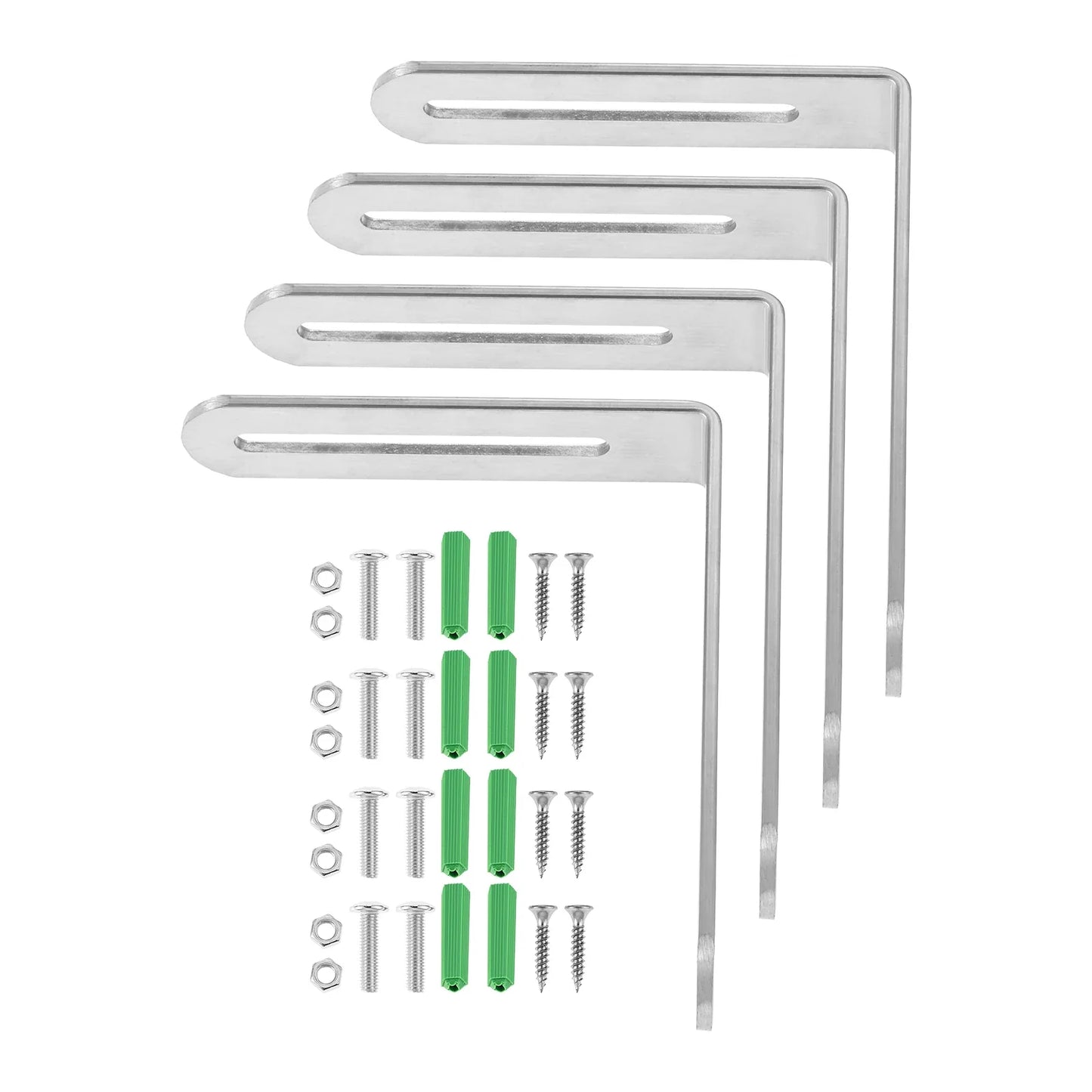 4-Pack 90° Slotted Corner Braces | Heavy Duty Stainless Steel