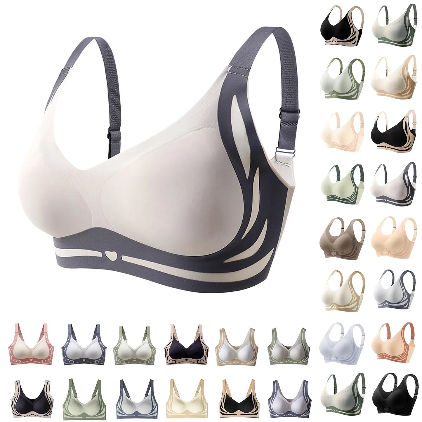 Women's Wireless Push-Up Bra | Seamless V-Neck Wire-Free