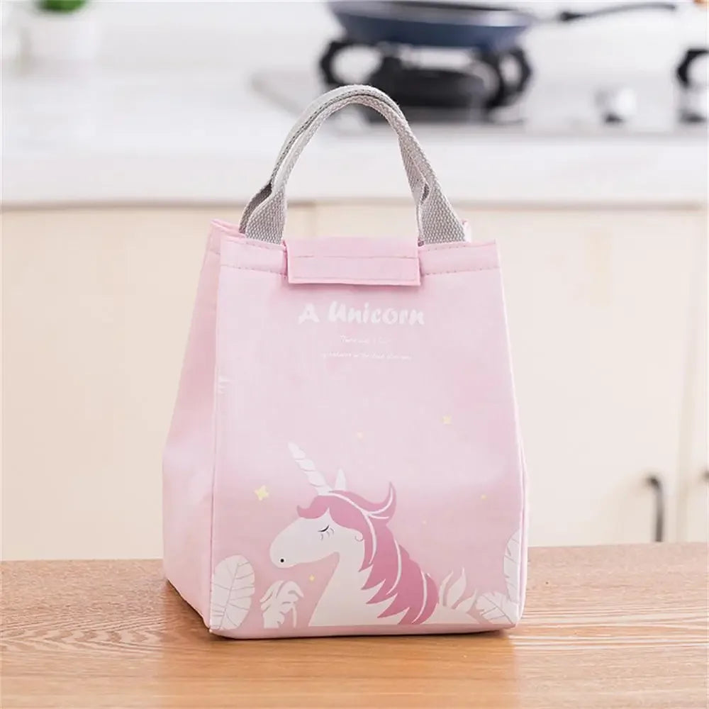 Thermal Insulated Lunch Box Thermal Breakfast Organizer Bento Pouch Dinner Insulation Bag Cartoon Cooler Lunch Bag Lunch Bag Peaceful Pleasures Health and Wellness C-pink