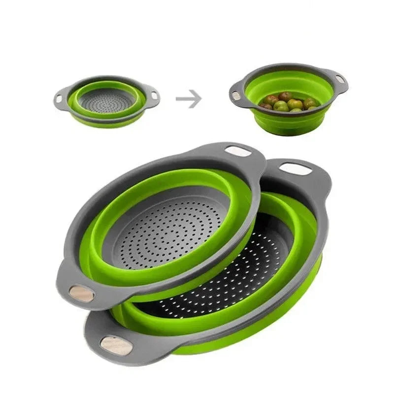 Foldable Silicone Colander Vegetable Washing Drain Basket