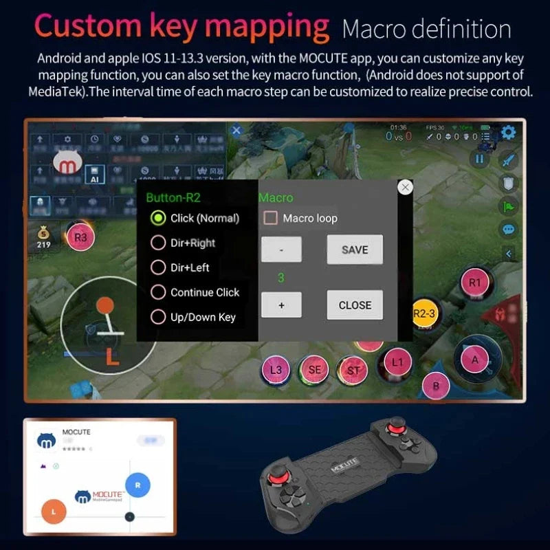 Bluetooth Gamepad for iPhone & Android | MOCUTE-060 Controller