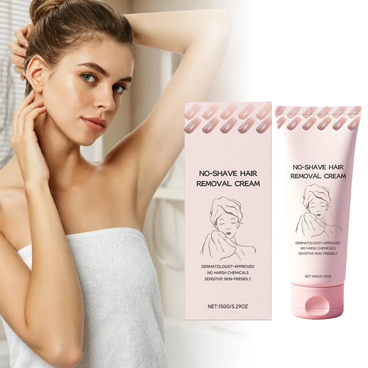 No Shave Gentle Hair Removal Cream Growth Inhibitor Depilatory Intimate Areas Painless Traceless Nourishing Moisturizing Care Peaceful Pleasures Health and Wellness
