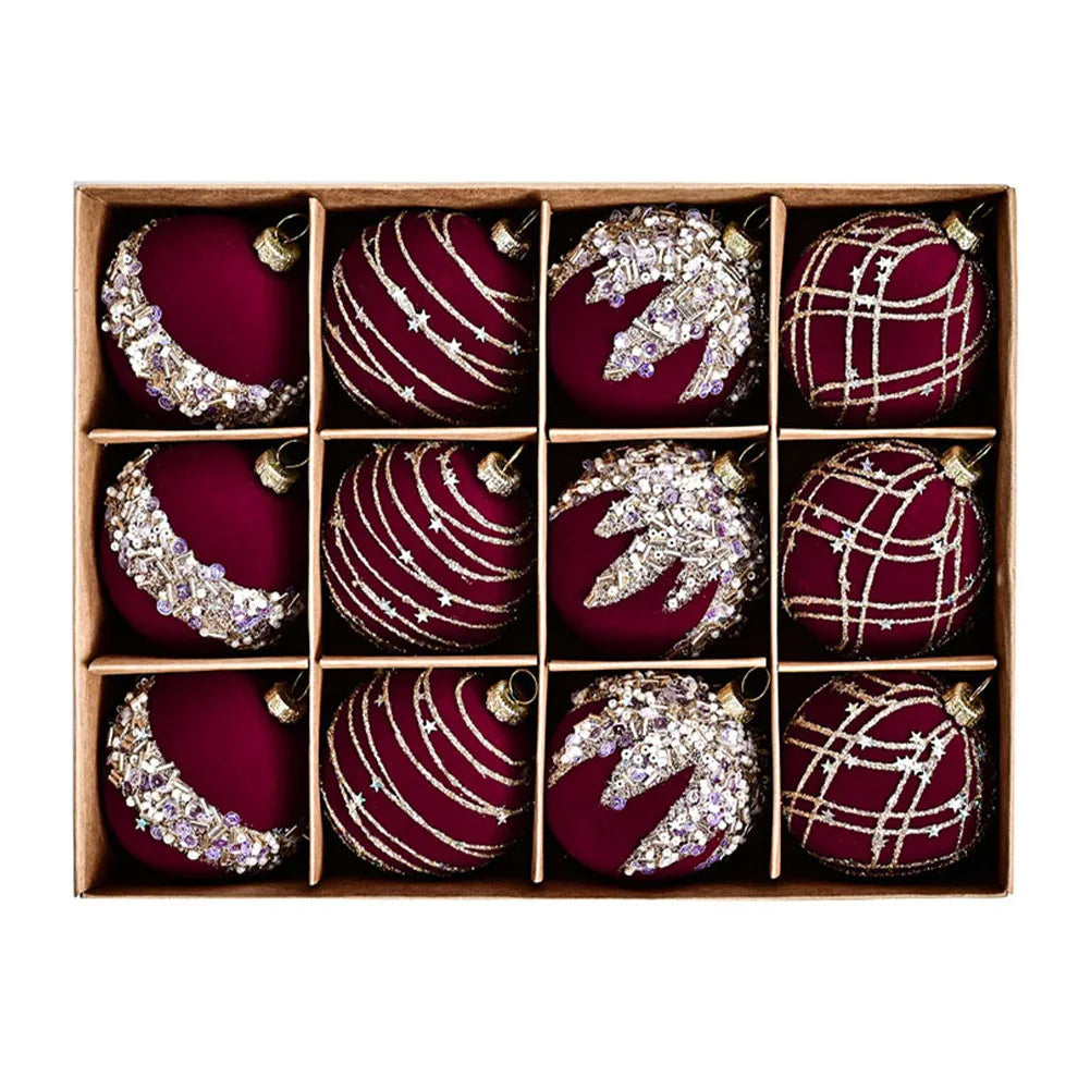 Christmas Ball Ornaments Set of 12 – Tree & Wreath Decor
