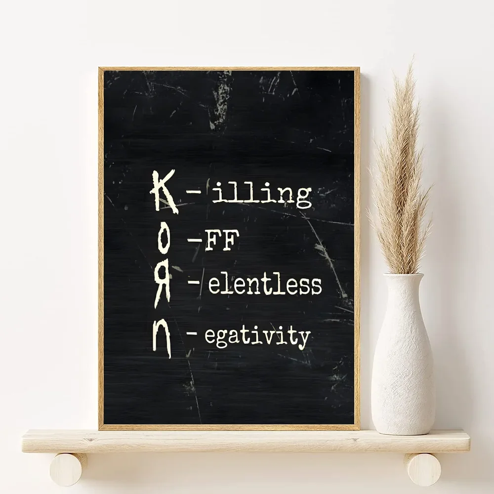 1pc Korn Rock Band Music Poster, Minimalist Aesthetics Canvas Painting Print for Living Room Modern Home Decor Peaceful Pleasures Health and Wellness