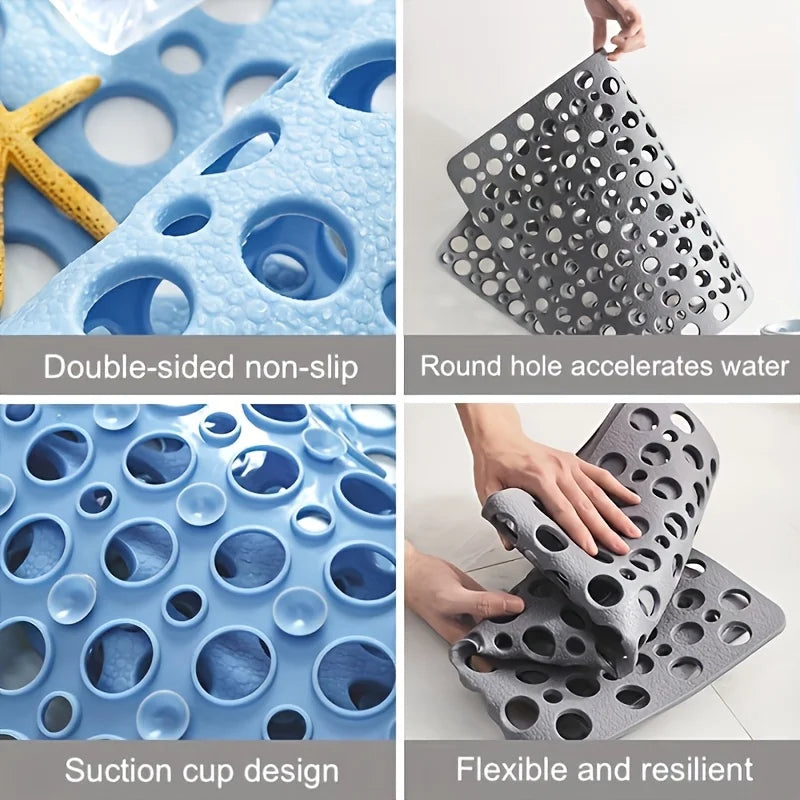 Non-Slip Bath & Shower Mat | Suction Cups & Drain Holes