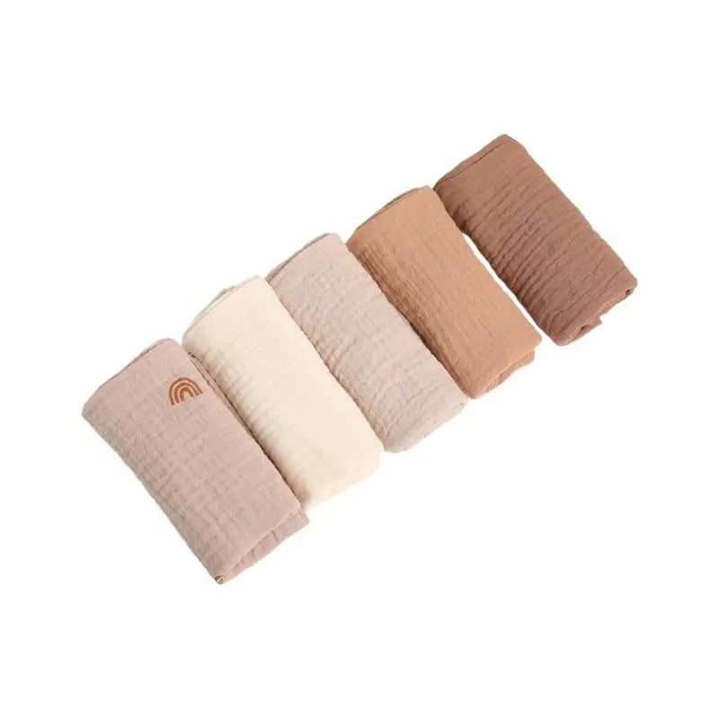 5-Pack Soft Cotton Baby Washcloths – Drool Bibs & Face Wipes