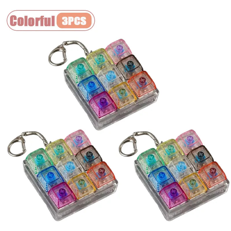 9-Key Mechanical Switch Tester Keychain Fidget Toy | 1–20 Pack